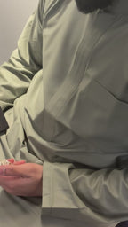 Olive green collared thobe